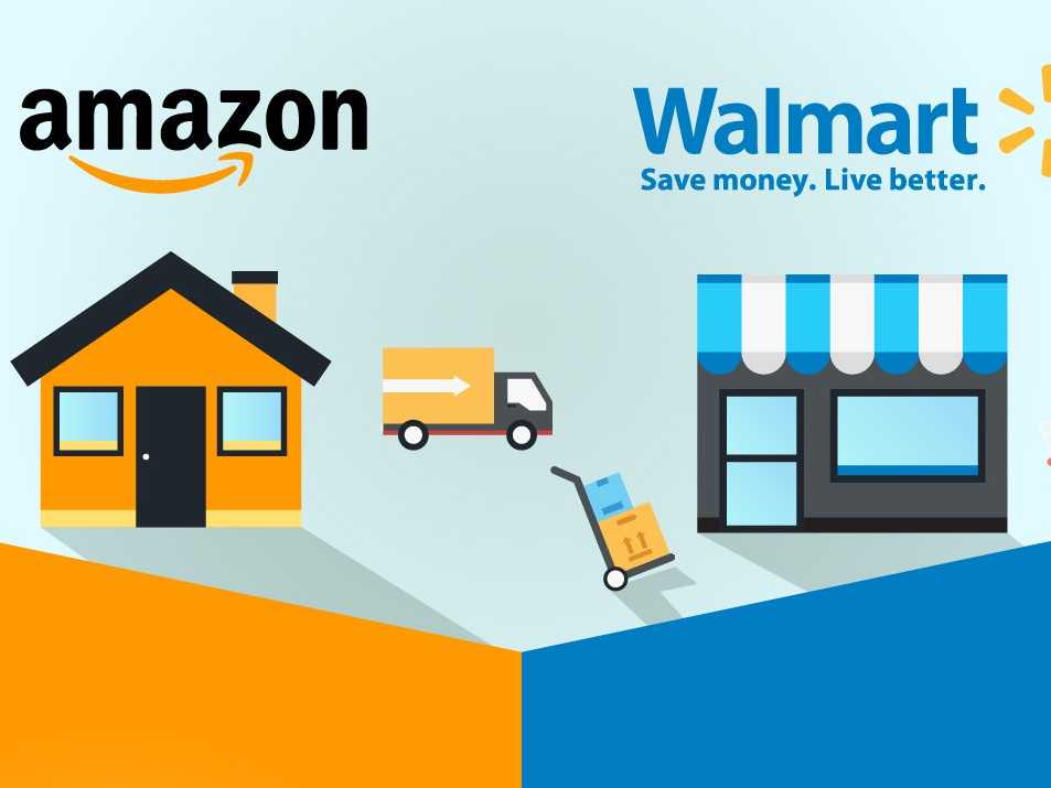 the key differences between wal mart and amazon in one chart